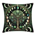 thumbnail image 1 of Ambesonne Green Throw Pillow Cushion Cover, Tree of Life Enhance Night, 36" X 36", Black Ecru Fern Green, 1 of 2