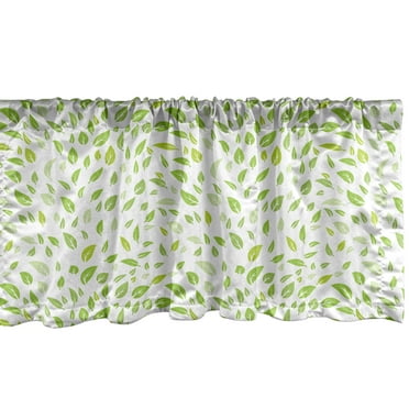 Ambesonne Green Window Valance, Summer Spring Garden Leaf, 54" X 18", Green