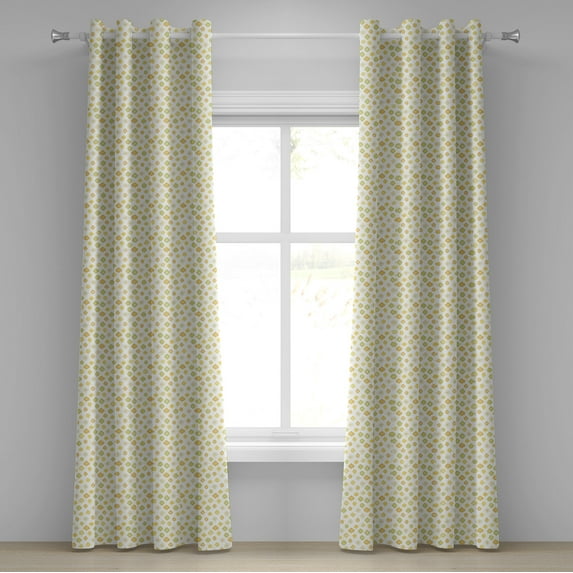 Ambesonne Green Yellow Grommet Curtain, Flowers Daisies, 50" x 120", Pale Green Yellow