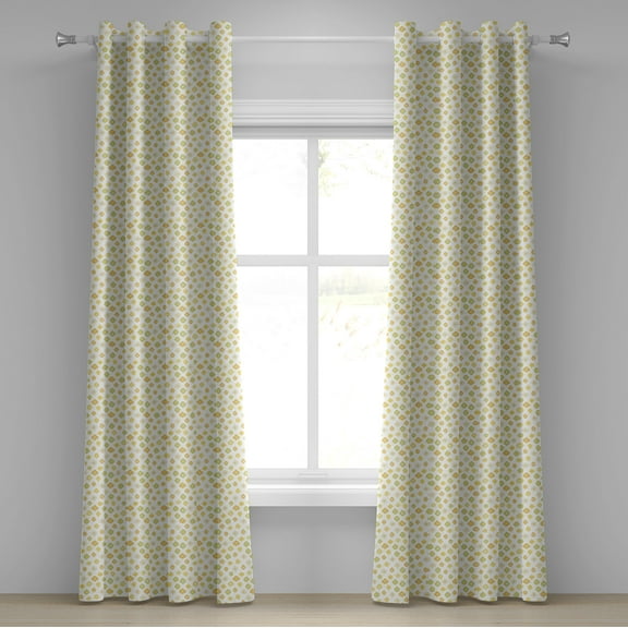 Ambesonne Green Yellow Grommet Curtain, Flowers Daisies, 50" x 72", Pale Green Yellow