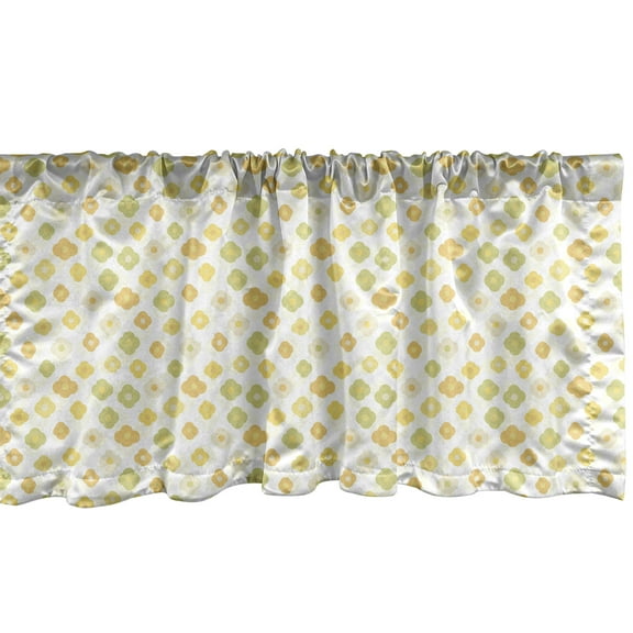 Ambesonne Green Yellow Window Valance, Flowers Daisies, 54" X 18", Pale Green Yellow