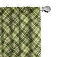 thumbnail image 1 of Ambesonne Green and Brown Curtains, Diagonal Tartan, Pair of 28"x63", Fern Green Brown, 1 of 5