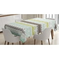 thumbnail image 1 of Ambesonne Green and Brown Tablecloth Rectangular Table Cover, Lace Pattern, 52"x70", Yellow Green Mint Green, 1 of 3