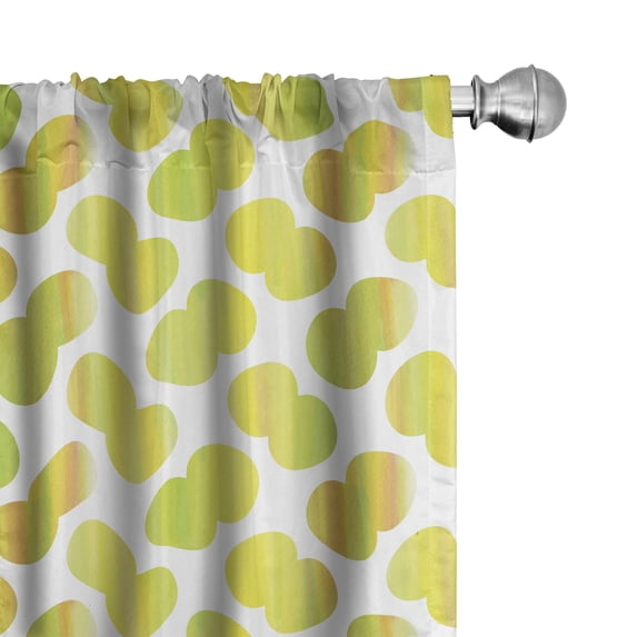 Ambesonne Green and White Curtains, Watercolor Dots, Pair of 28"x95", Pale Green and White