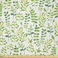 thumbnail image 1 of Ambesonne Green and White Fabric by the Yard Microfiber, Watercolor Leaves, 1 Yard, Yellow Green Lime Green, 1 of 4