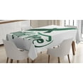 thumbnail image 1 of Ambesonne Green and White Tablecloth Rectangular Table Cover, Wild and Free, 52"x70", Forest Green and White, 1 of 4