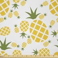 thumbnail image 1 of Ambesonne Green and Yellow Fabric by the Yard Microfiber, Exotic Fruits Art, 1 Yard, Fern Green and Yellow, 1 of 2