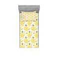thumbnail image 1 of Ambesonne Green and Yellow Fitted Sheet & Pillow Sham Set, Organic Fruits, Twinxl, Fern Green and Yellow, 1 of 1
