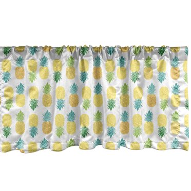 Ambesonne Green and Yellow Window Valance, Hawaii Foliage, 54" X 12", Apple Green Sea Green