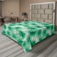 thumbnail image 1 of Ambesonne Greenery Flat Bedding Sheet Soft Top Sheet, Lotus Leaves Pattern Art, King, Shamrock Green, 1 of 1