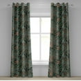 thumbnail image 1 of Ambesonne Greenery Leaves Grommet Curtain, Palm Leaf Pattern, 50"x84", Camel Peacock Green Black, 1 of 1