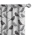 thumbnail image 1 of Ambesonne Grey 4-Panel Curtains, Birds and Floral Patterns, 56"x63", Grey White Black, 1 of 4