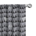 thumbnail image 1 of Ambesonne Grey Window Curtains, Grungy Sketched Art Rhombuses, Each 28" W x 95" L, Black and Pale Taupe, 1 of 4