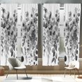 thumbnail image 1 of Ambesonne Grey 4-Panel Curtains, Modern Futurist Leafy Floral, 56"x84", Pearl Charcoal Grey, 1 of 3