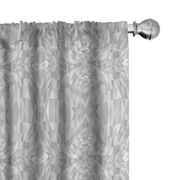 Ambesonne Grey Abstract 4-Panel Curtains, Polygonal Grayscale, 56"x84", Taupe Grey