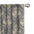 thumbnail image 1 of Ambesonne Grey Abstract Curtains, Tulip Vintage Damask, Pair of 28"x95", Beige and Dimgray, 1 of 5