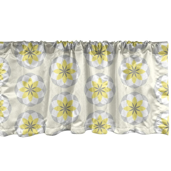 Ambesonne Grey Abstract Window Valance, Soft Colors Motives, 54" X 12", Cream and Pastel Yellow