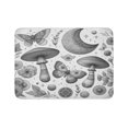 thumbnail image 1 of Ambesonne Grey Bath Mat, Medieval Nature Moth Moon Leaf, 30.2" x 20", Dark Taupe Off White, 1 of 3