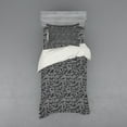 thumbnail image 1 of Ambesonne Grey Bedding Set 3 Pcs, Fern Leaves Flowers, Twin XL, Black and Grey, 1 of 3