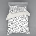 thumbnail image 1 of Ambesonne Grey Bedding Set 4 Pcs, Blooming Flowers Buds Art, Queen, Grey White, 1 of 2