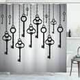 thumbnail image 1 of Ambesonne Grey Black Shower Curtain, Shadow of Old Keys, 69"Wx75"L, Pale Grey Black, 1 of 5