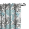 thumbnail image 1 of Ambesonne Grey Blue Curtains, Flowers and Foliage, Pair of 28"x63", Multicolor, 1 of 5