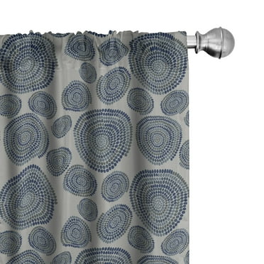 Ambesonne Grey Blue Curtains, Spiral Dots, Pair of 28"x84", Multicolor