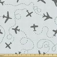 thumbnail image 1 of Ambesonne Grey Blue Fabric by the Yard Upholstery, Planes with Swirls, 3 Yards, Pale Blue and Grey, 1 of 5