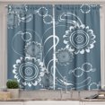 thumbnail image 1 of Ambesonne Grey Blue Kitchen Curtains, Romantic Blossom Petals, 55"x45", Slate Blue White, 1 of 3