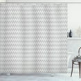 thumbnail image 1 of Ambesonne Grey Chevron Shower Curtain, Folk Zigzag Triangle, 69"Wx75"L, Pale Grey and White, 1 of 5