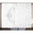 thumbnail image 1 of Ambesonne Grey Curtains 2 Panel Set, Bridal Flourish Motifs, 108" x 108", Grey White, 1 of 3