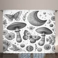 thumbnail image 1 of Ambesonne Grey Curtains 2 Panel Set, Medieval Nature Moth Moon Leaf, 108" x 84", Dark Taupe Off White, 1 of 2