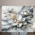thumbnail image 1 of Ambesonne Grey Curtains 2 Panel Set, Realistic Magnolia Abstract, 108" x 90", Ecru Purpleblue Coconut, 1 of 2