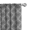 thumbnail image 1 of Ambesonne Grey Curtains, Abstract Damask Flowers, Pair of 28"x95", Grey Black White, 1 of 5