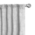 thumbnail image 1 of Ambesonne Grey Curtains, Geometric Circles Retro, Pair of 28"x63", Grey White, 1 of 5