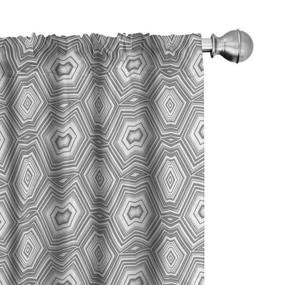 Ambesonne Grey Curtains, Greyscale Abstract Forms Art, Pair of 28"x95", White and Grey
