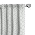 thumbnail image 1 of Ambesonne Grey Curtains, Monochrome Damask Pattern, Pair of 28"x63", White Grey, 1 of 5
