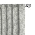 thumbnail image 1 of Ambesonne Grey Curtains, Paisley Blooming Flowers, Pair of 28"x84", Grey, 1 of 5