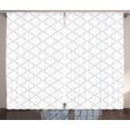 thumbnail image 1 of Ambesonne Grey Curtains 2 Panel Set, Monochrome Damask Pattern, 108" x 84", White Grey, 1 of 3