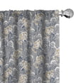thumbnail image 1 of Ambesonne Grey Design Curtains, Snowy Flowers Leaves, Pair of 28"x95", Earth Yellow and Ceil Blue, 1 of 4