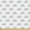thumbnail image 1 of Ambesonne Grey Design Fabric by the Yard Upholstery, Minimalist Bicycles, 5 Yards, Purpleblue and White, 1 of 5
