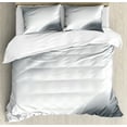 thumbnail image 1 of Ambesonne Grey Duvet Cover Sets, Abstract Ombre Lines, 2-Queen, Grey Pale Grey White, 1 of 7