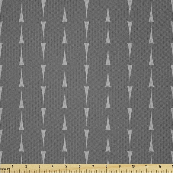 Ambesonne Grey Fabric by the Yard Microfiber, Pointy Motifs Art Repetition, 1 Yard, Pale Taupe and Grey