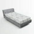 thumbnail image 1 of Ambesonne Grey Fitted Sheet 2 Pcs Set, Damask Victorian Bohemian, Twin, Grey, 1 of 3