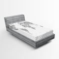 thumbnail image 1 of Ambesonne Grey Fitted Sheet 2 Pcs Set, World Map Continents Earth, Twin, White Grey, 1 of 3