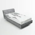 thumbnail image 1 of Ambesonne Grey Fitted Sheet 2 Pcs Set, World Map Continents Earth, Twin XL, White Grey, 1 of 3