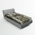 thumbnail image 1 of Ambesonne Grey Fitted Sheet, Bike Engine Cars Photo, Twin Size, Grey and Dark Brown, 1 of 2