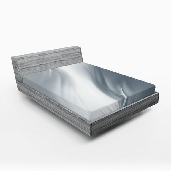 Ambesonne Grey Fitted Sheet, Monochromatic Abstract, Full Size, Grey
