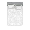 thumbnail image 1 of Ambesonne Grey Fitted Sheet & Pillow Sham Set, Geometric Circles Retro, Full, Grey White, 1 of 2