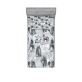 thumbnail image 1 of Ambesonne Grey Fitted Sheet & Pillow Sham Set, Horse Royal Animal Retro, Twin, Grey White, 1 of 2